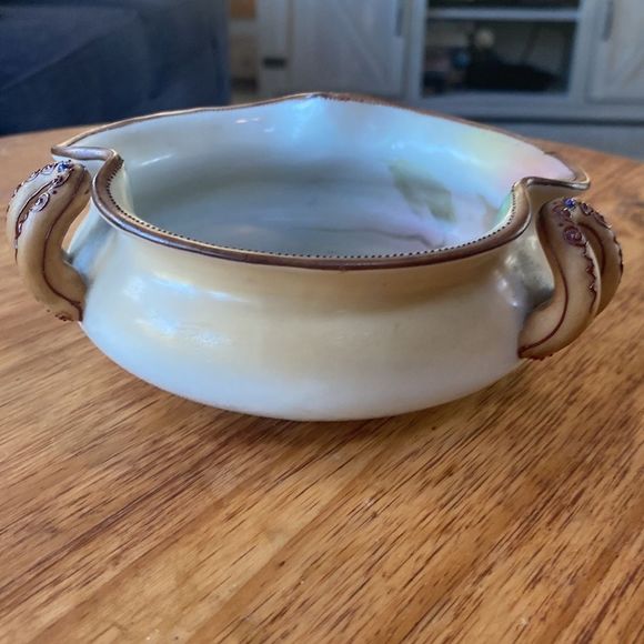 Vintage Morimura M Nippon Hand Painted Bowl Handles Beaded Moriage Floral - Picture 11 of 16